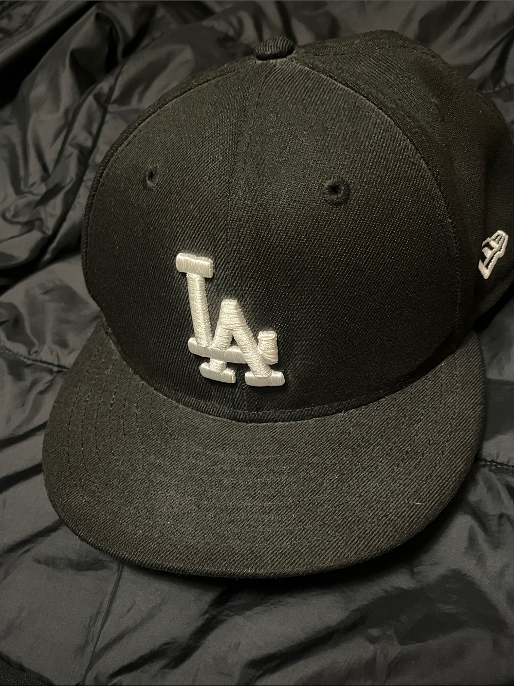 New Era Black Cap with White LA Logo